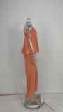 Plus Size Solid Color Loose Sling Two Piece Pants Suit GHHE-28635