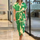 Plus Size Solid Color Half Sleeve Shirt Dress  GHHE-22037