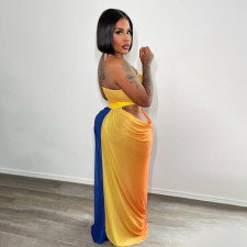 Beach style Wrap Chest Long Skirt Print Set YF-10730