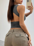 Solid Color Tight Sleeveless Tank Tops GYSQ-CDEA2460