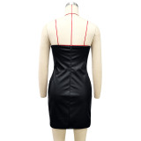 PU Leather Sexy Tube Tops Mini Dress GPBY-13533