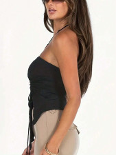 Drawstring Split Irregular Tank Top GYSQ-KCEC1280