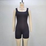 Solid Color Sleeveless Backless Romper GPBY-14469