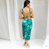 Printed Backless Slim Bandage Dress GPBY-13235