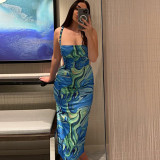 Printed Backless Slim Bandage Dress GPBY-13235