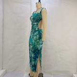Printed Backless Slim Bandage Dress GPBY-13235