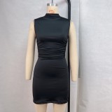 Solid Color Sleeveless Slim Mini Dress GPBY-15923