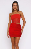 Drawstring Tight Pleated Mini Skirt MZ-2869