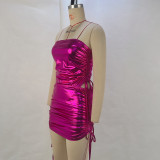 Drawstring Wrap Bodysuit And Skirt Sexy Suit GPBY-14426