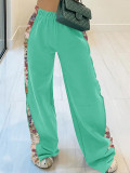 Fashion Print Splicing Loose Pant YH-5295