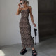 Print Backless Slim Sling Maxi Dress GPBY-15818