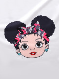 Kids Girl Print T Shirt And Camouflage Pants Suit GYMF-137
