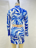 Zebra Printed Crop Top Wrap Skirt Set GPBY-14578