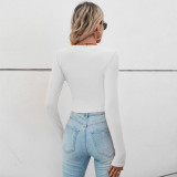 Long Sleeve Drawstring Pleated T Shirt GYSQ-WCCG2820