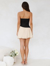 Pleated Splicing Tube Tops Dress GPBY-15791