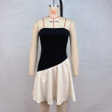 Pleated Splicing Tube Tops Dress GPBY-15791
