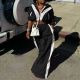 Loose Patchwork Coat Sport Pants 2 Piece Set AIL-297