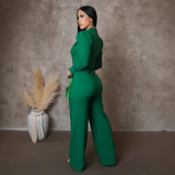 Long Sleeve Sport Solid Color Pants Suit OSM-4468