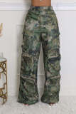 Camouflage Print Loose Straight Pants GSMJ-6976