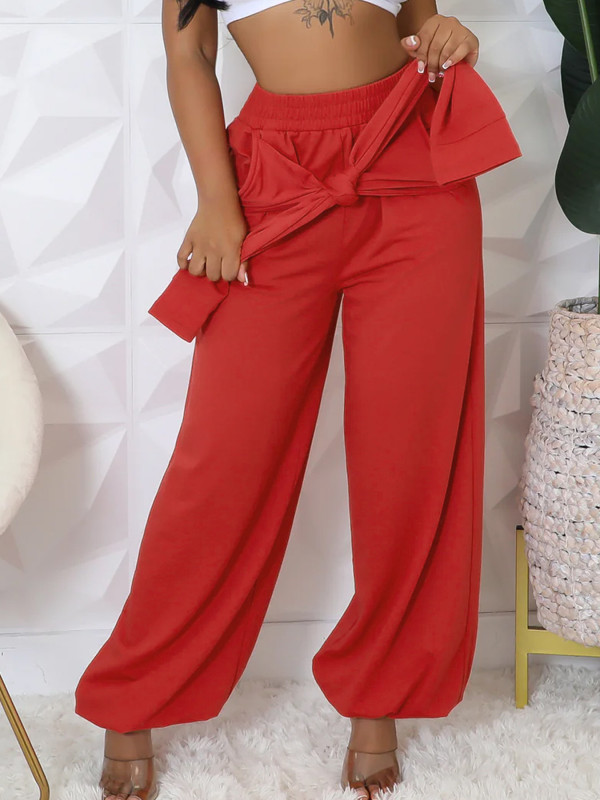 Solid Color Loose Casual Pants YH-5343