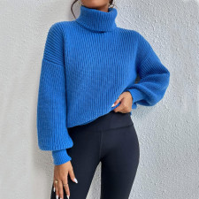 Solid Color Knits High Collar Sweater GDAM-1020