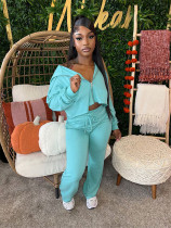 Solid Color Long Sleeve Hoodies Pans Suit MIL-114