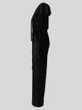 Hooded Zipper Sport Velour Jacket Pants Set MIL-116