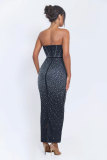 Plus Size Hot Drill Tube Tops Maxi Dress NY-3353