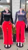 Pre Order: About 7 work days shipping Letter Print Contrast Color Jackets YUEM-800802