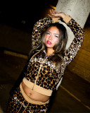 Leopard Print Hooded BFF 2 Piece Set GBGF-5055