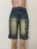 Loose Casual Big Pockets Denim Shorts LSD-2328