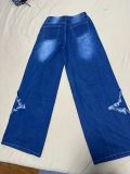 Fringed Raw Edge Loose Wide Leg Jeans YUMT-YMT335
