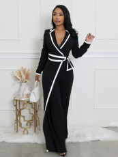 Color Block Patchwork Bele Jumpsuit HNIF-3249
