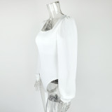 Chiffon Lantern Sleeve Bodysuit GZJF-12002