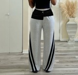 Denim Patchwork Loose Straight Pants LSD-2334