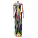Mesh See Through Dress Swimsuit Three Piece Set GOSD-1328