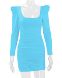 Long Sleeve Backless Slim Mini Dress YMYF-0906