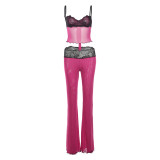 Pre Order: About 7 work days shipping Leopard Print Patchwork Two Piece Pants Set YUEM-2025201