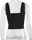 Sexy Solid Color Sleeveless Tank Tops YMYF-0893