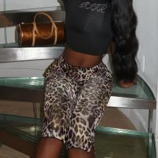 Sexy Leopard Print Five-pointed Pants GFCF-1323