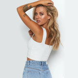 Sexy Solid Color Sleeveless Tank Tops YMYF-0893
