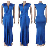Sexy V Neck Sleeveless Maxi Dress GTYZ-7375