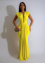 Sexy V Neck Sleeveless Maxi Dress GTYZ-7375
