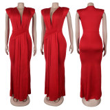 Sexy V Neck Sleeveless Maxi Dress GTYZ-7375