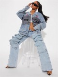 Removable Button High Waist Straight Jeans WXHY-XHY4003