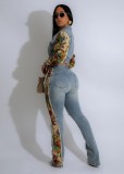 Vintage Lace Patchwork Denim  2-Piece Pants Set WXHY-XHY410