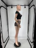 Leopard Print Sexy Mini Skirt QXLB-10111