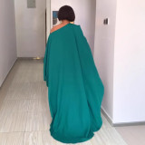 Plus Size Solid Color Cloak Wide Leg Jumpsuit NY-10985