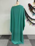 Plus Size Solid Color Cloak Wide Leg Jumpsuit NY-10985