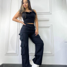 Plus Size Solid Color Pants GYSF-8868
